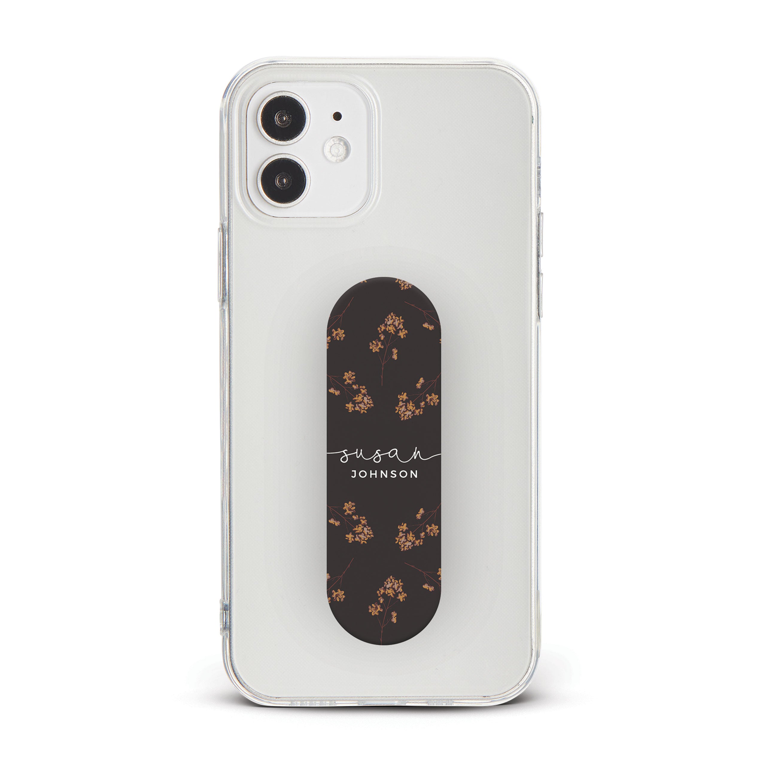 Personalised Phone Grip Holder Finger Strap Floral Autumn Dry Fall Flowers