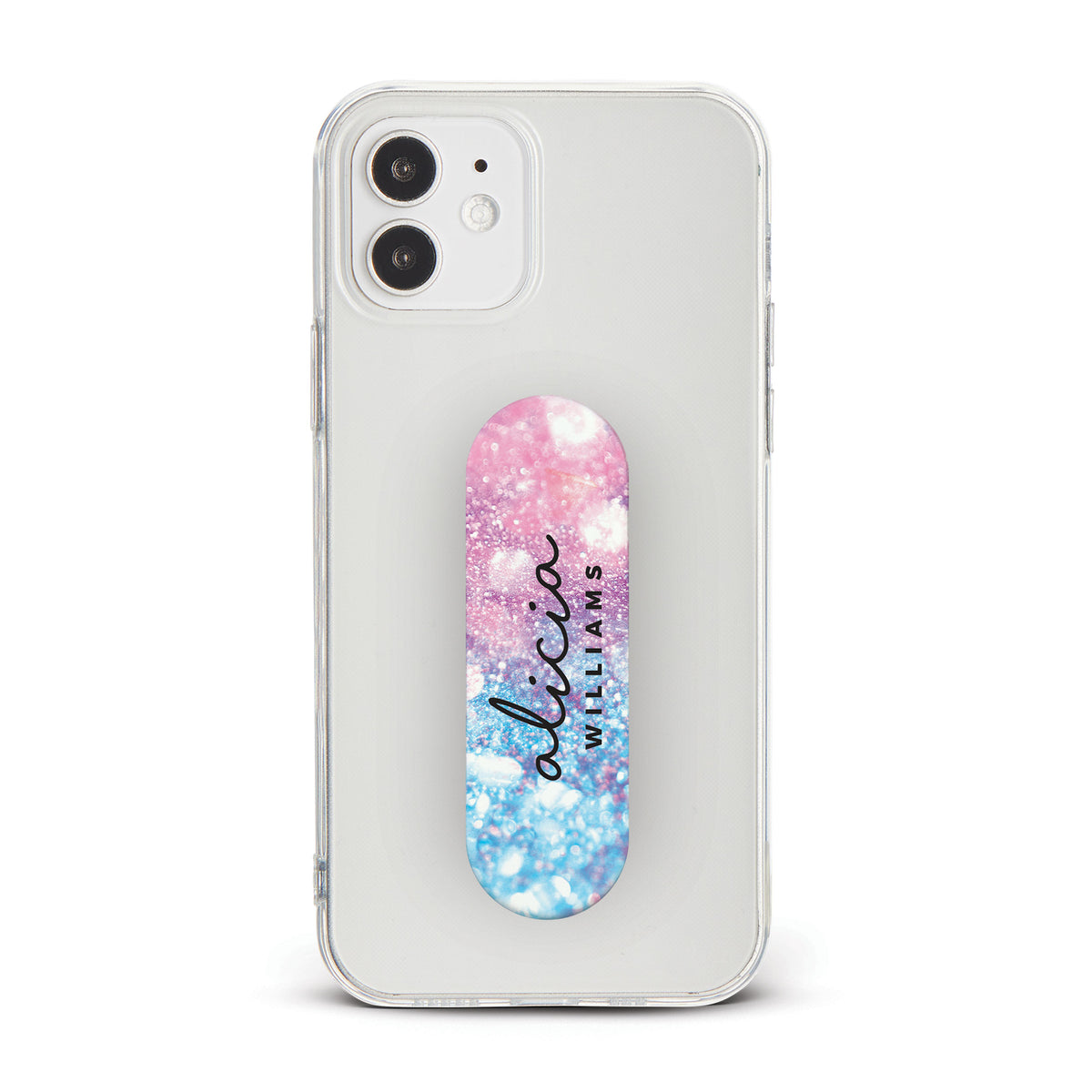 Personalised Phone Grip Holder Finger Strap Floral Roses Peony Bouquet