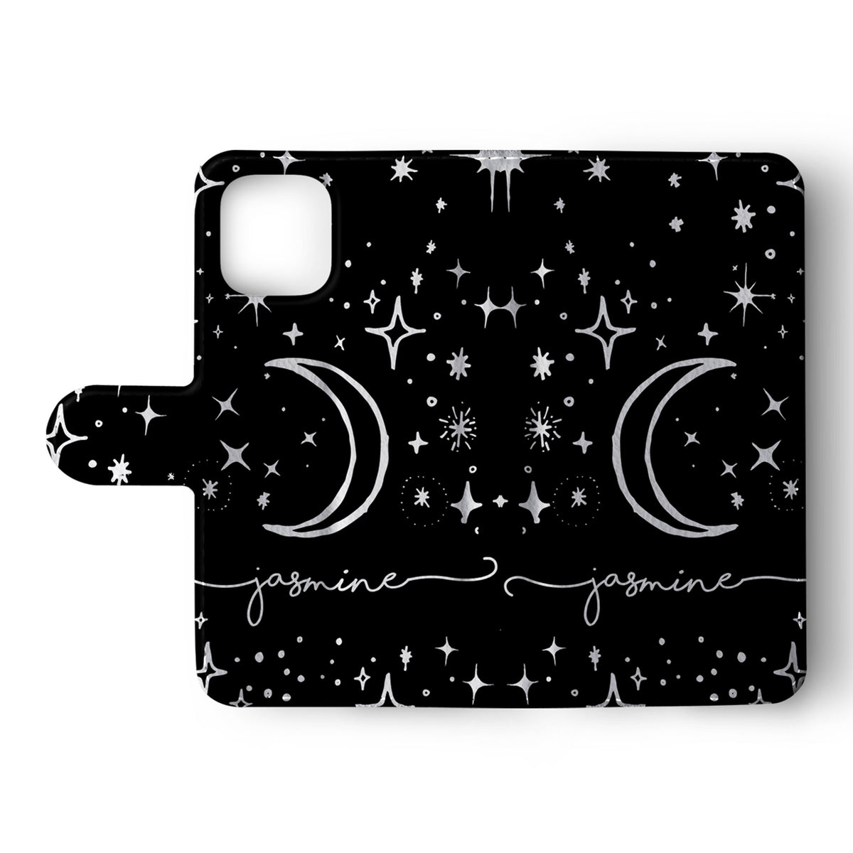 Personalised Wallet Flip Phone Case Custom Name Space Stars Constellations