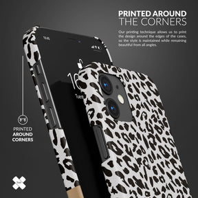 Personalised Hard Phone Case Custom Name Animal Print Leopard