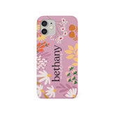 Personalised Hard Phone Case Spring Flowers Crayon