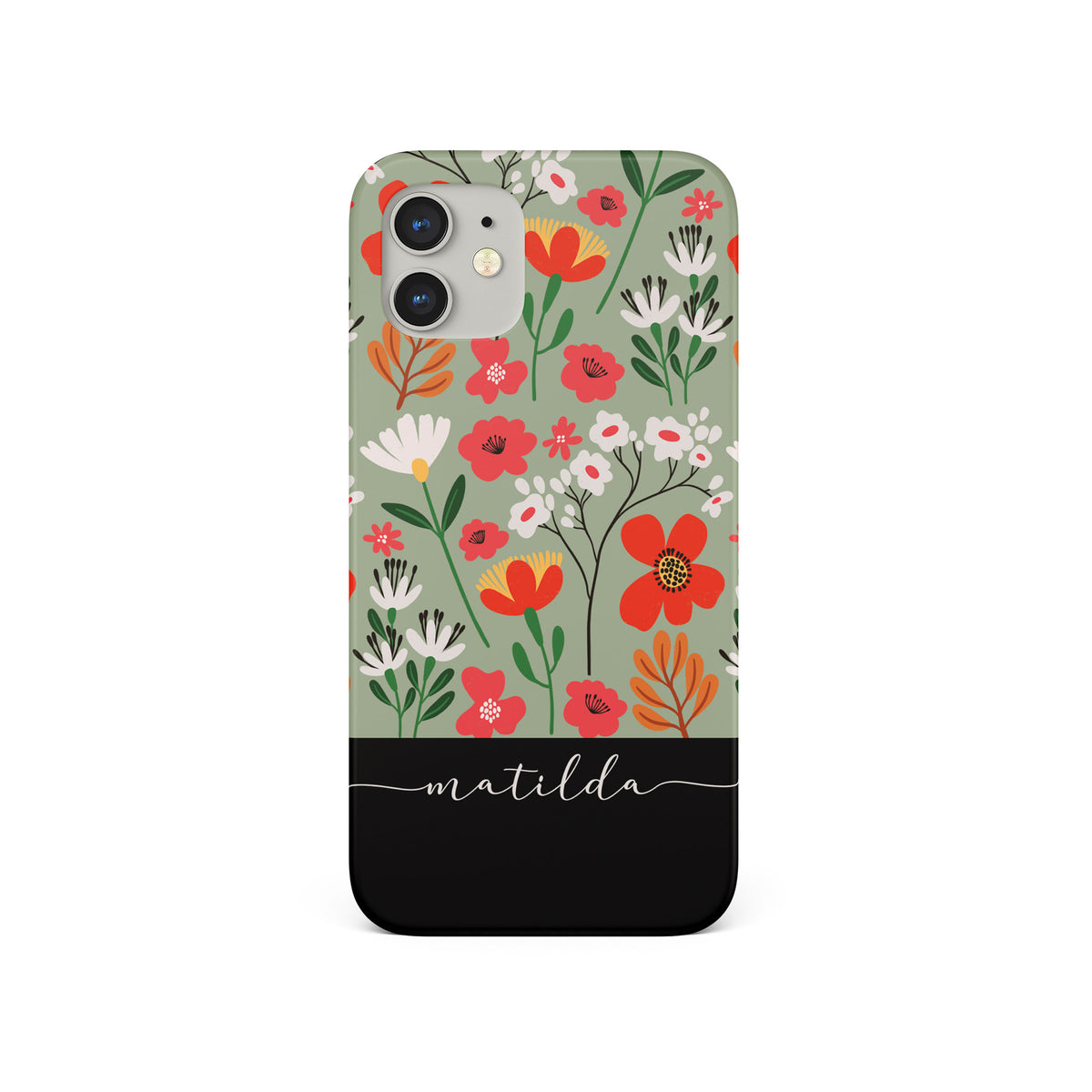 Personalised Hard Phone Case Floral Wild Flowers