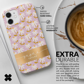 Personalised Hard Phone Case Camomile Flowers Simple