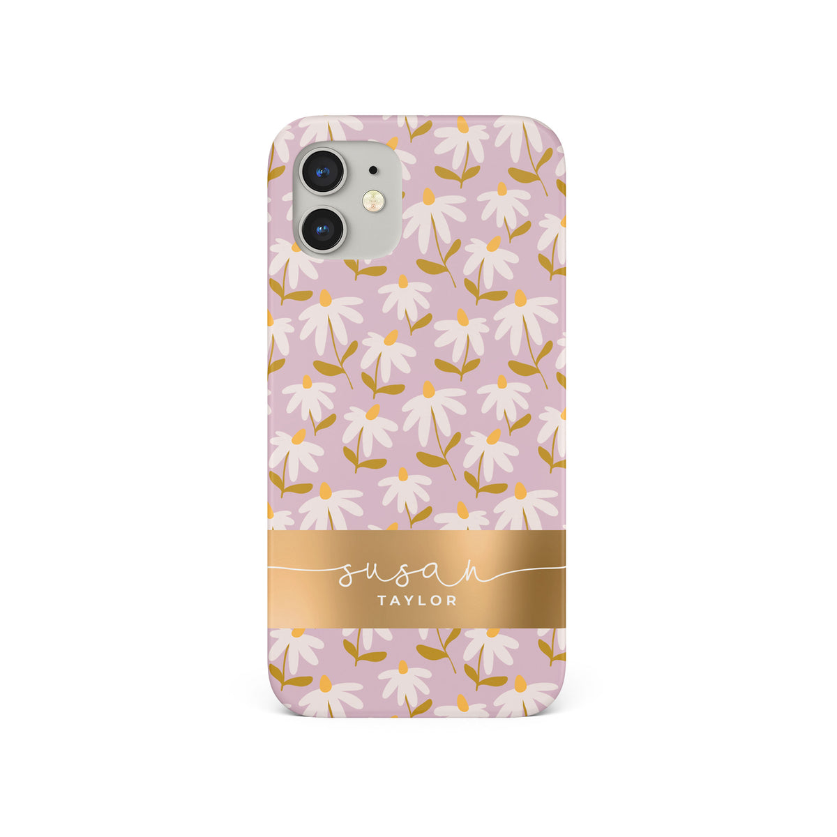 Personalised Hard Phone Case Camomile Flowers Simple