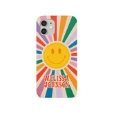 Personalised Hard Phone Case Sun Smile Retro Colourful