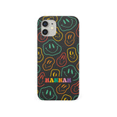 Personalised Hard Phone Case Trippy Smiling Faces Colourful
