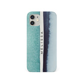 Personalised Hard Phone Case Blue Turquoise Gradient