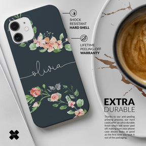 Personalised Hard Phone Case Custom Name Spring Blossom Branch