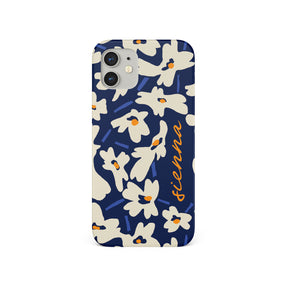 Personalised Hard Phone Case Custom Name Floral Daisies