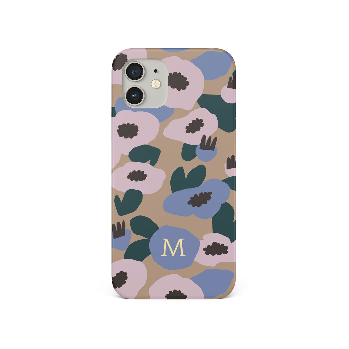 Personalised Hard Phone Case Custom Name Floral Poppies Abstract