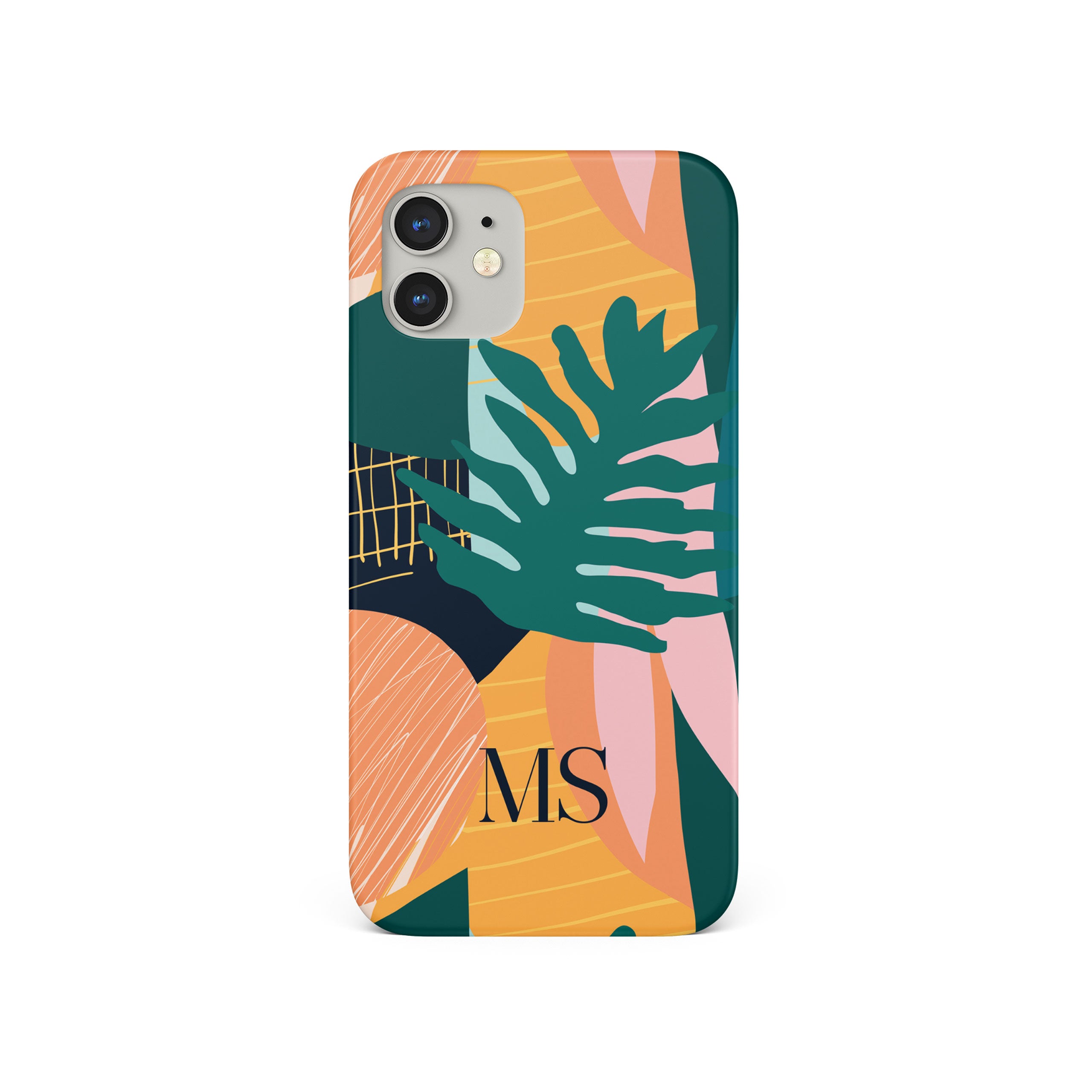 Personalised Hard Phone Case Funky Floral Tropical Plants Pastel