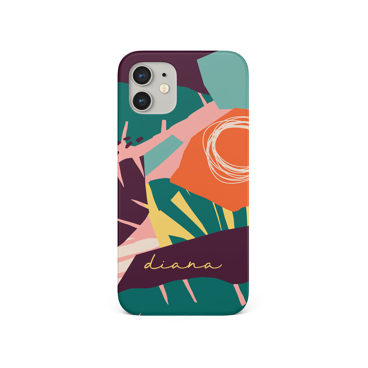 Personalised Hard Phone Case Funky Floral Aesthetic Abstract Sunset