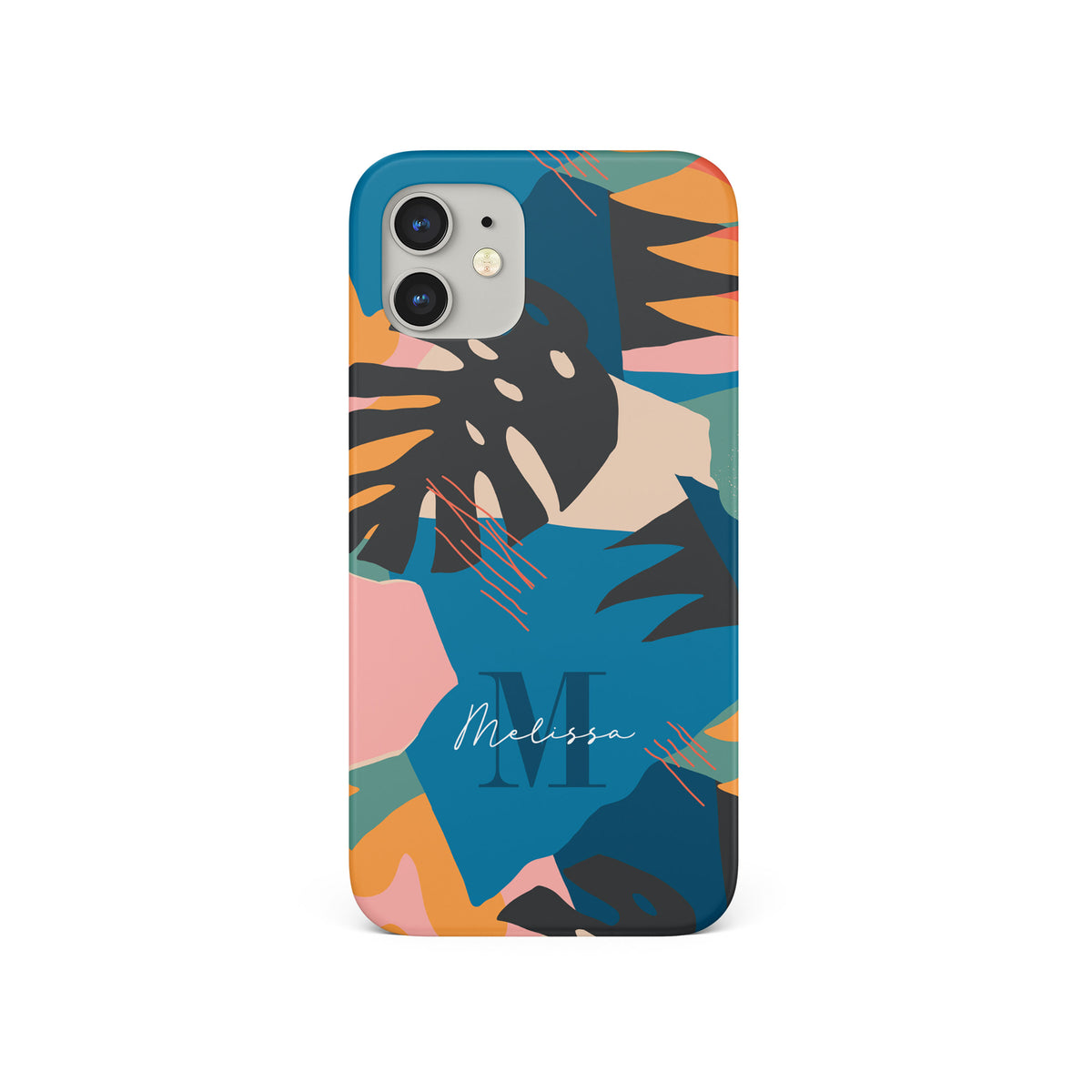 Personalised Hard Phone Case Funky Floral Tropical Leaves Monstera