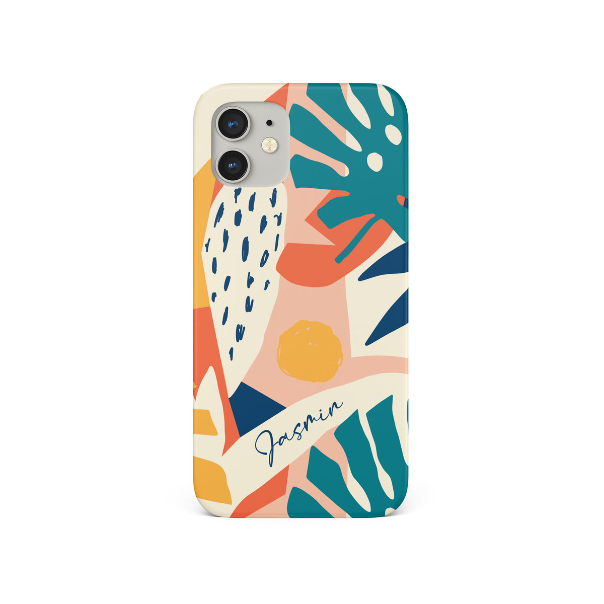 Personalised Hard Phone Case Funky Floral Modern Art Tropical Sunset