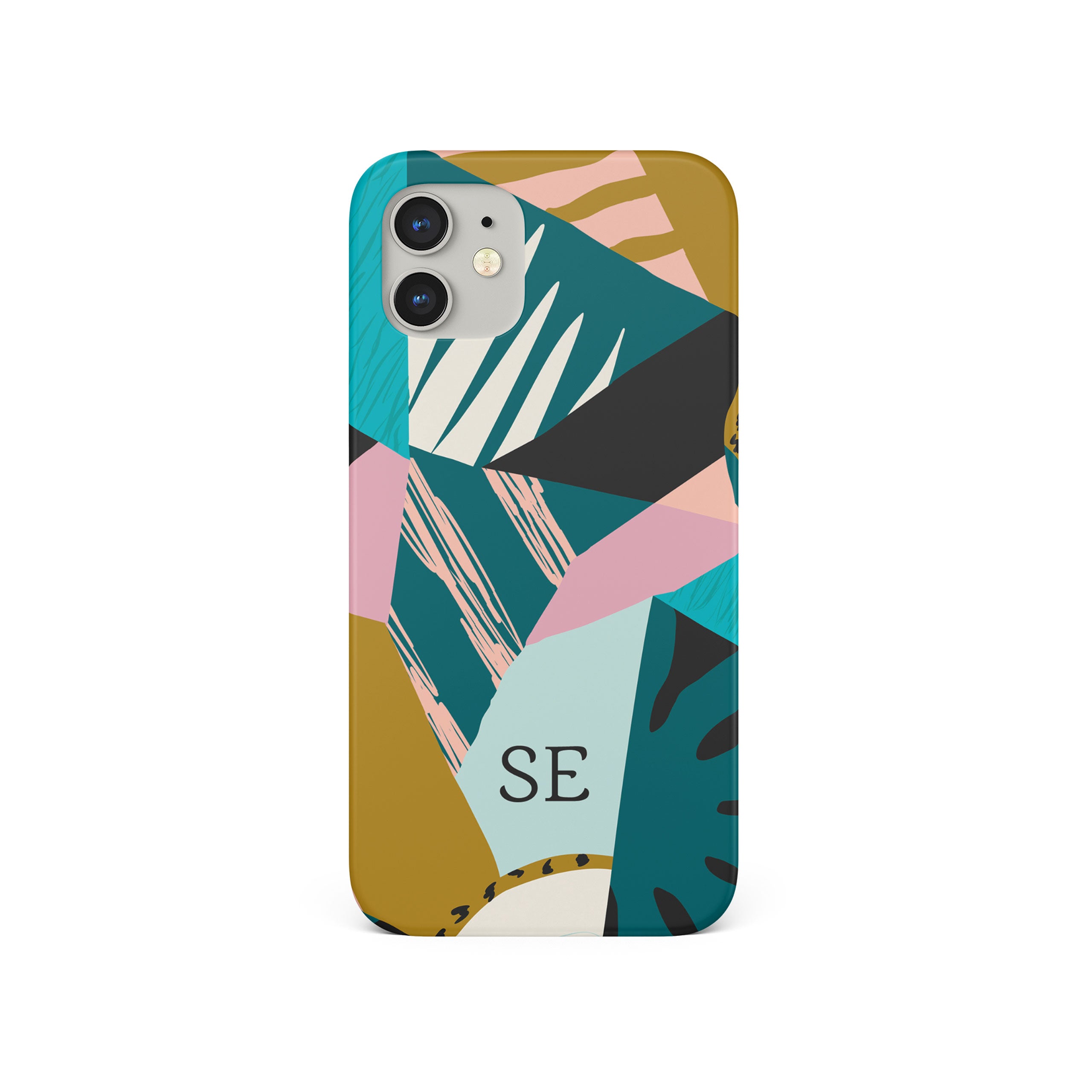 Personalised Hard Phone Case Funky Floral Abstract Botanical Pastel