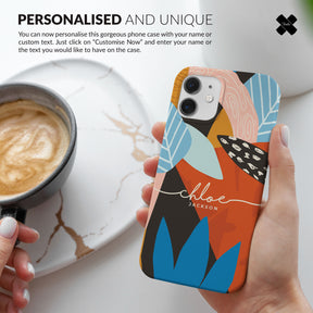Personalised Hard Phone Case Funky Floral Abstract Hawaiian Tropic