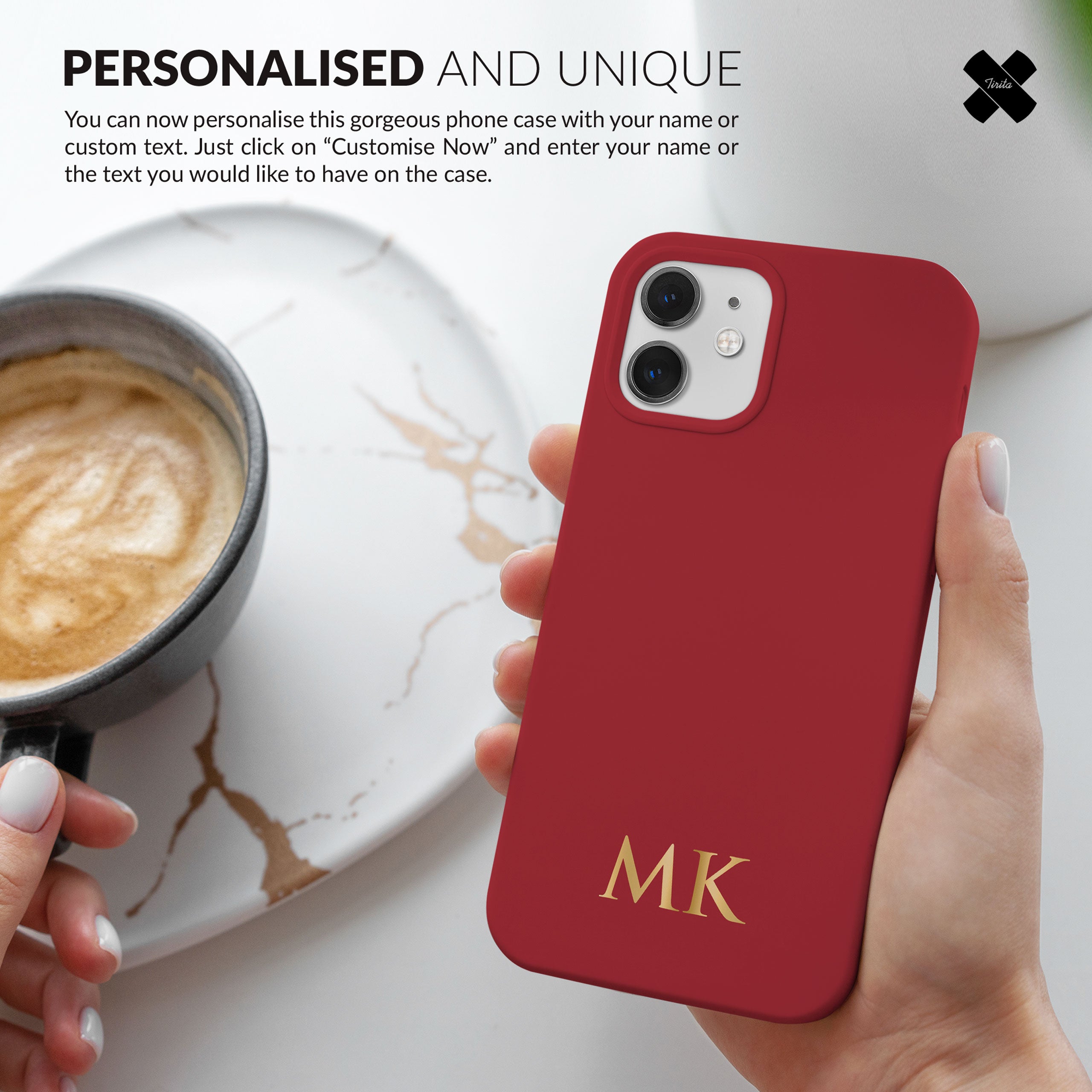 Personalised Hard Phone Case Custom Name Golden Gradient on Red