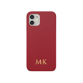 Personalised Hard Phone Case Custom Name Golden Gradient on Red
