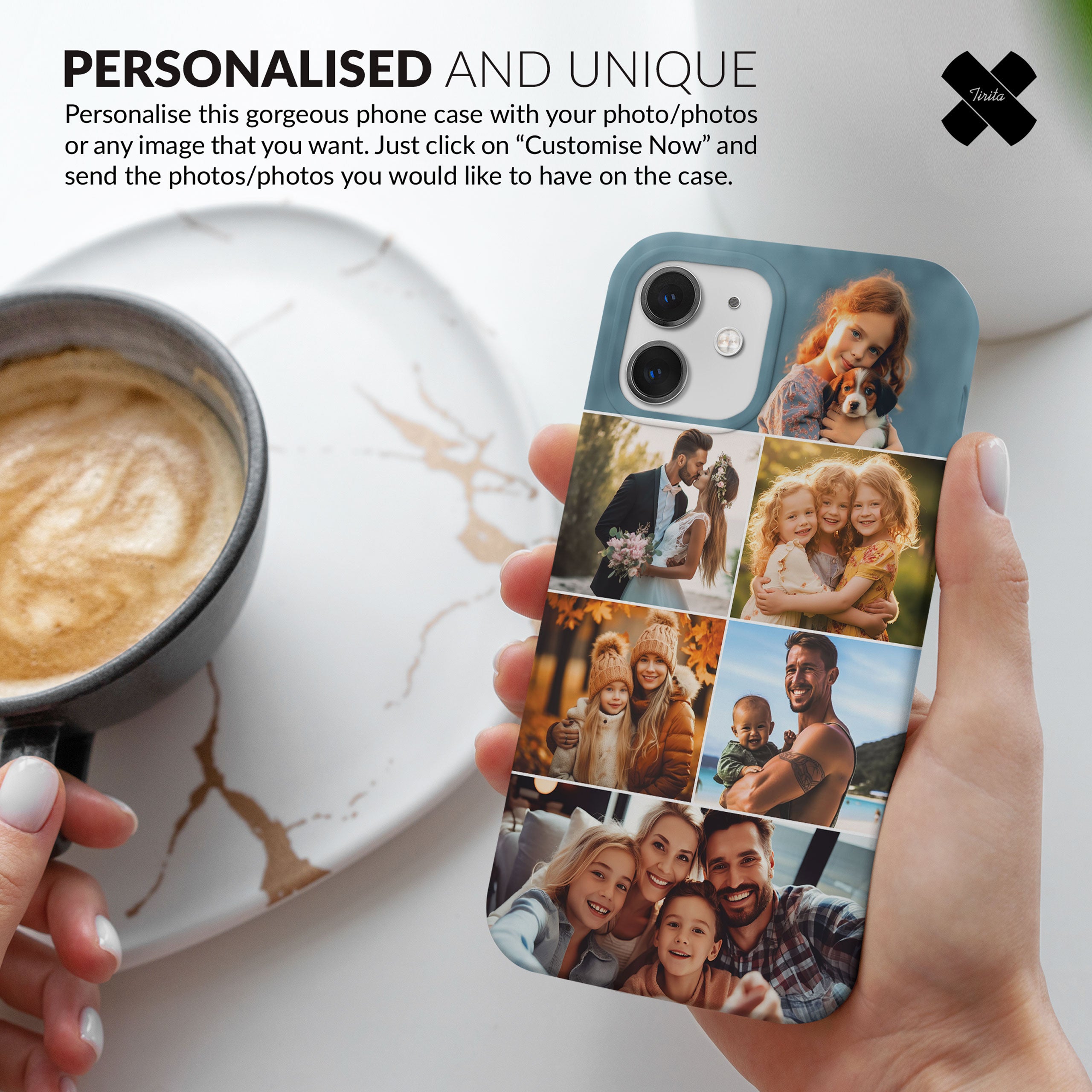 Custom Photo Phone Case, Personalised Picture Image Customized Design Unique Photo Gift - Six Photos Collage