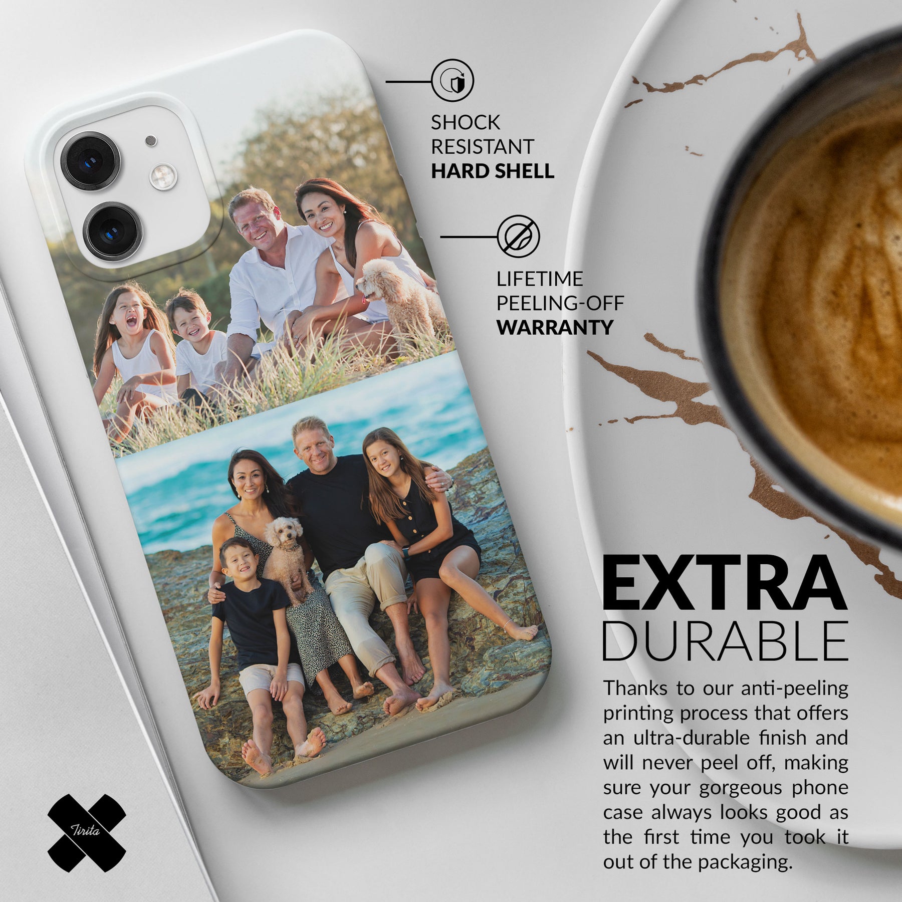 Personalised Custom Photo Hard Phone Case Two Photos