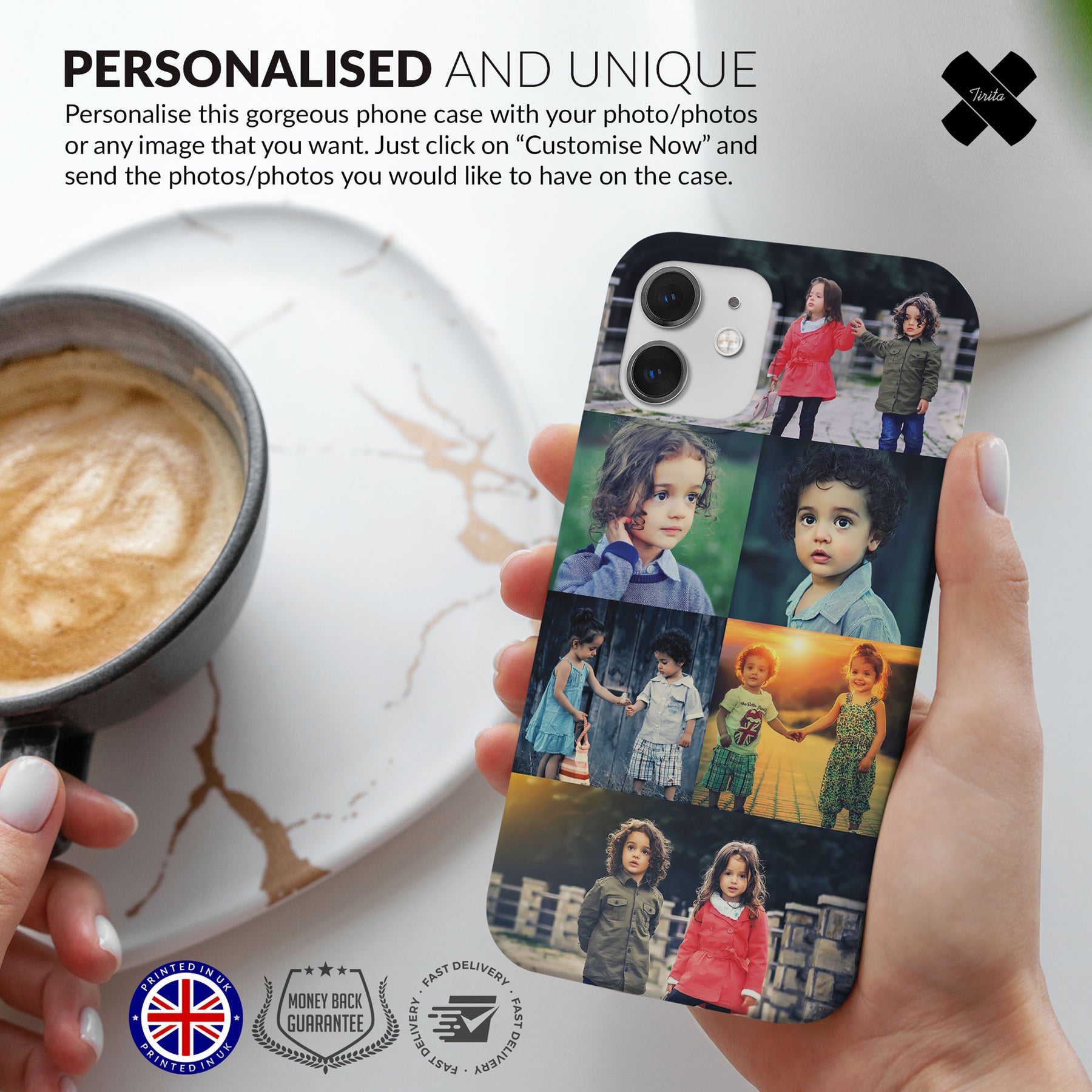 Personalised Custom Photo Hard Phone Case Collage 6 Photos