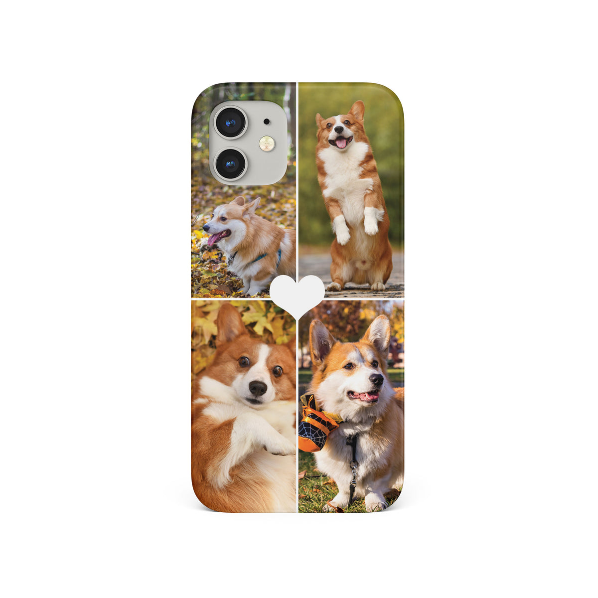 Personalised Custom Photo Hard Phone Case 4 Photos with Heart