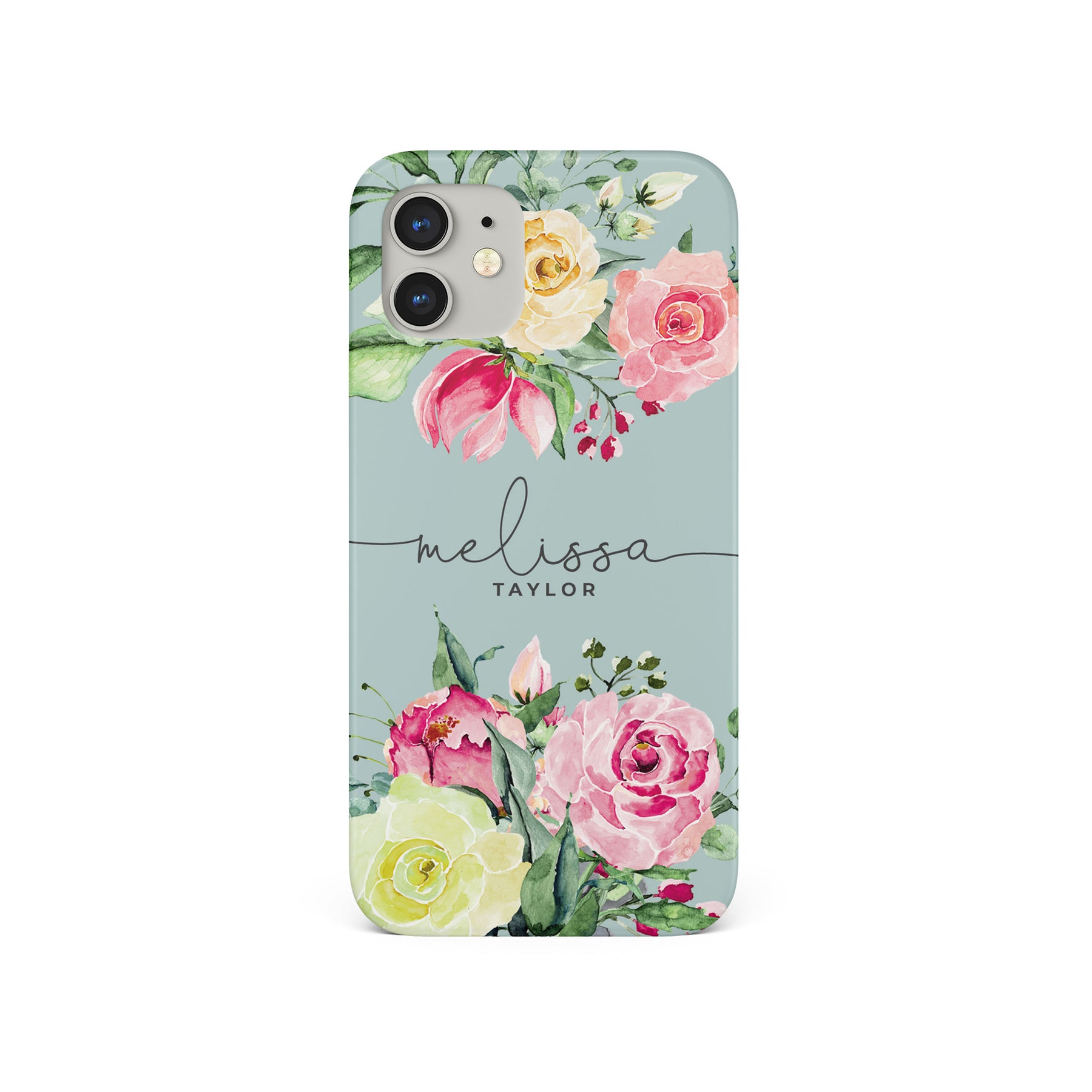 Personalised Hard Phone Case Custom Name Red Poppy Flowers