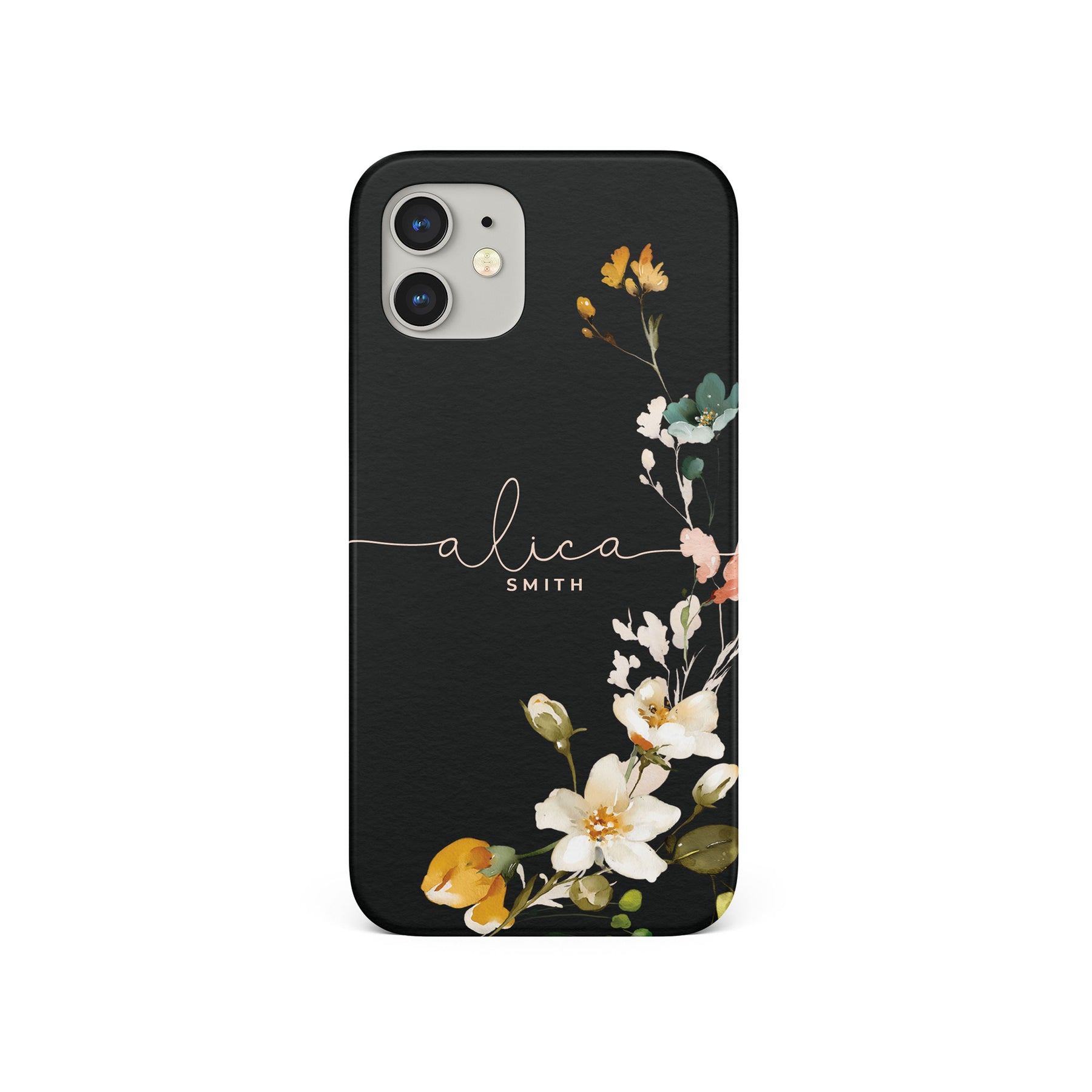 Personalised Hard Phone Case Floral Peach Blossom Roses Buds