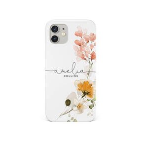 Personalised Hard Phone Case Spring Blossoms Watercolour