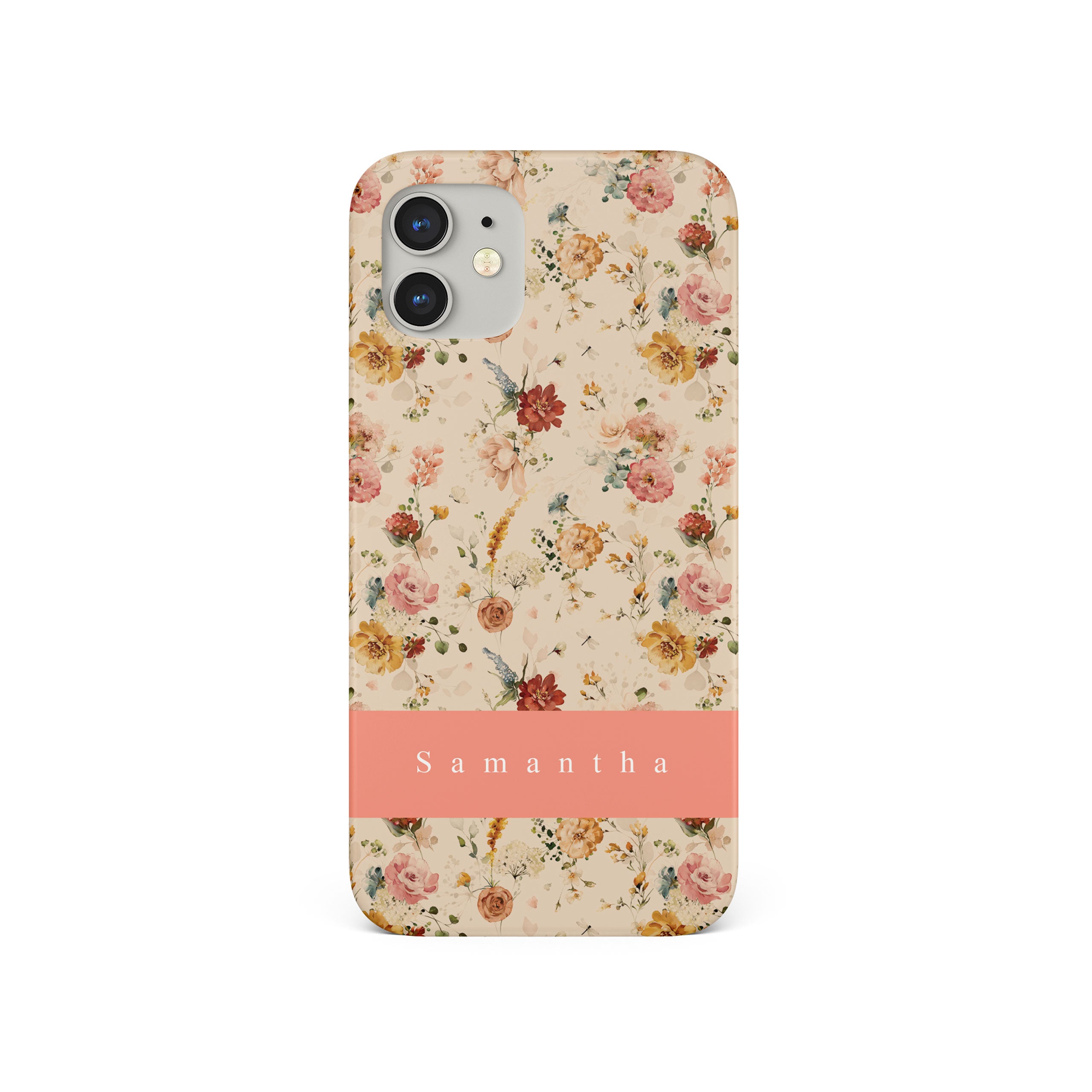 Personalised Hard Phone Case Floral Vintage Ditsy Pastel