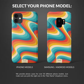 Hard Phone Case Groovy 70s Waves Vintage