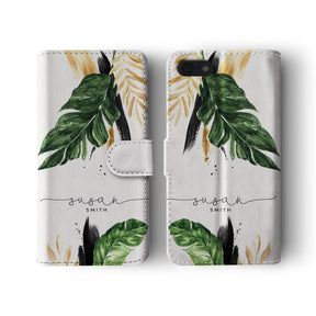 Personalised Wallet Flip Phone Case Custom Name 