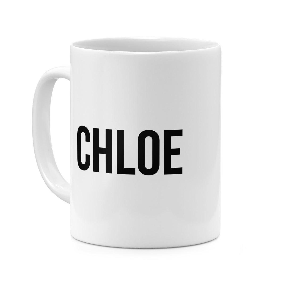 Personalised Ceramic Mug with Name Initials Text Big Bold Black