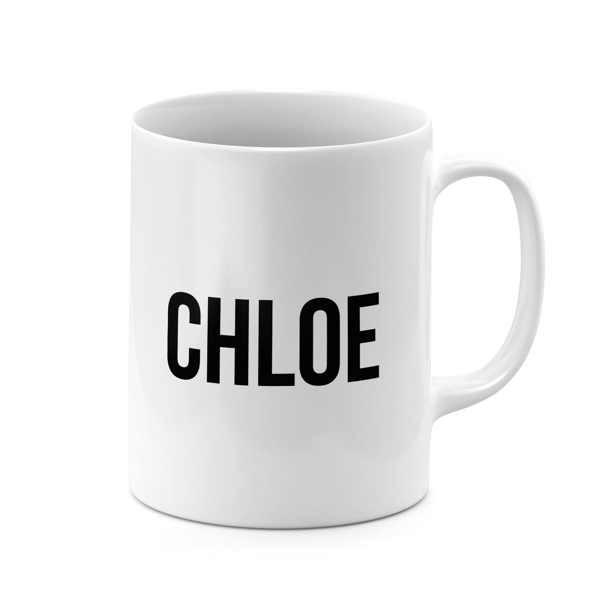 Personalised Ceramic Mug with Name Initials Text Big Bold Black