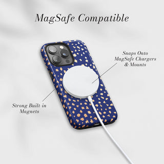 Tough Case MagSafe Midnight Gold, snaps onto MagSafe chargers and mounts
