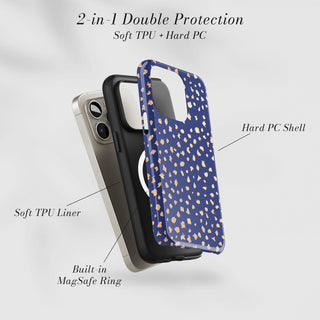 Tough Case MagSafe Midnight Gold, two layer protection with soft TPU liner and hard PC shell