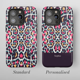Tough Case MagSafe Fiesta Leopard, standard or personalised with your name on the colour band