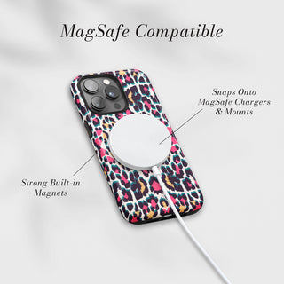 Tough Case MagSafe Fiesta Leopard, snaps onto MagSafe chargers and mounts