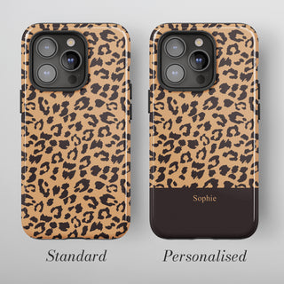 Tough Case MagSafe Leopard Print, standard or personalised with your name on the colour band