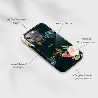 Tough Case MagSafe Velvet Rose, raised camera edges, glossy finish and port access