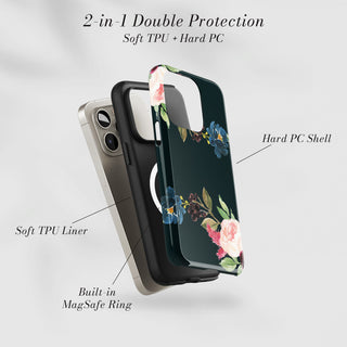Tough Case MagSafe Velvet Rose, two layer protection with soft TPU liner and hard PC shell