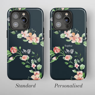 Tough Case MagSafe Blush Botanical, standard or personalised with your name printed on the design