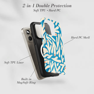 Tough Case MagSafe Blue Lagoon, two layer protection with soft TPU liner and hard PC shell