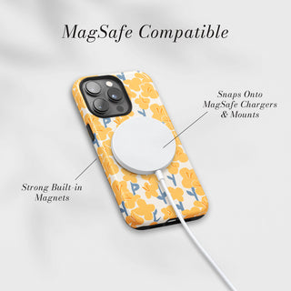 Tough Case MagSafe Buttercup, snaps onto MagSafe chargers and mounts