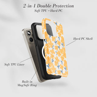 Tough Case MagSafe Buttercup, two layer protection with soft TPU liner and hard PC shell