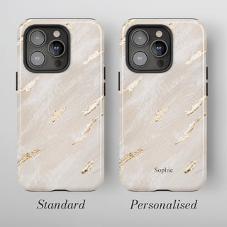 Tough Case MagSafe Ivory Gold Marble, standard or personalised with your name printed on the design