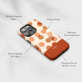 Tough Case MagSafe Clay Confetti, raised camera edges, glossy finish and port access