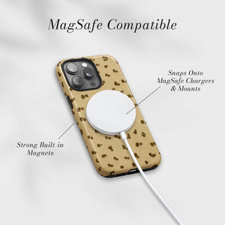 Tough Case MagSafe Olive Dapple, snaps onto MagSafe chargers and mounts