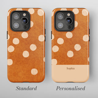 Tough Case MagSafe Pumpkin Dots, standard or personalised with your name on the colour band
