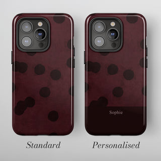 Tough Case MagSafe Aubergine Dots, standard or personalised with your name on the colour band